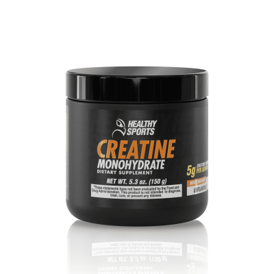 Healthy Sports Creatine Monohydrate 150 g - Unflavored creatine powder for muscle recovery and performance, 30 servings.