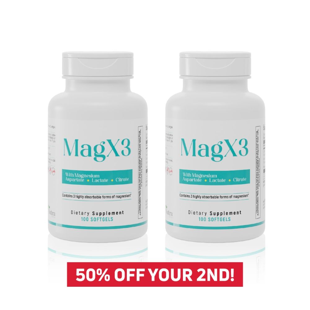 2  Magx3 With Magnesium Aspartate,Citrate & Lactate, 400 mg, 100 Softgels 