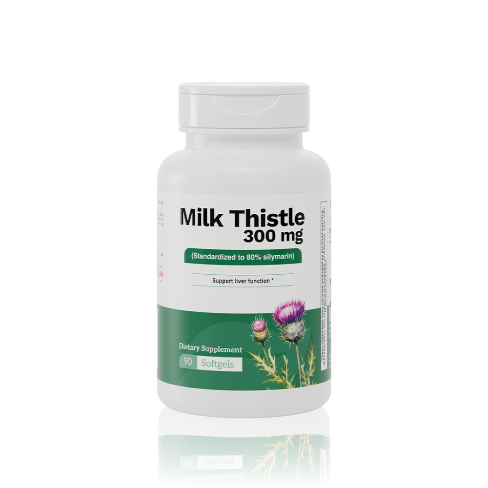 Milk Thistle  300mg (Standardized to 80% Sylmarin), 90 Softgels