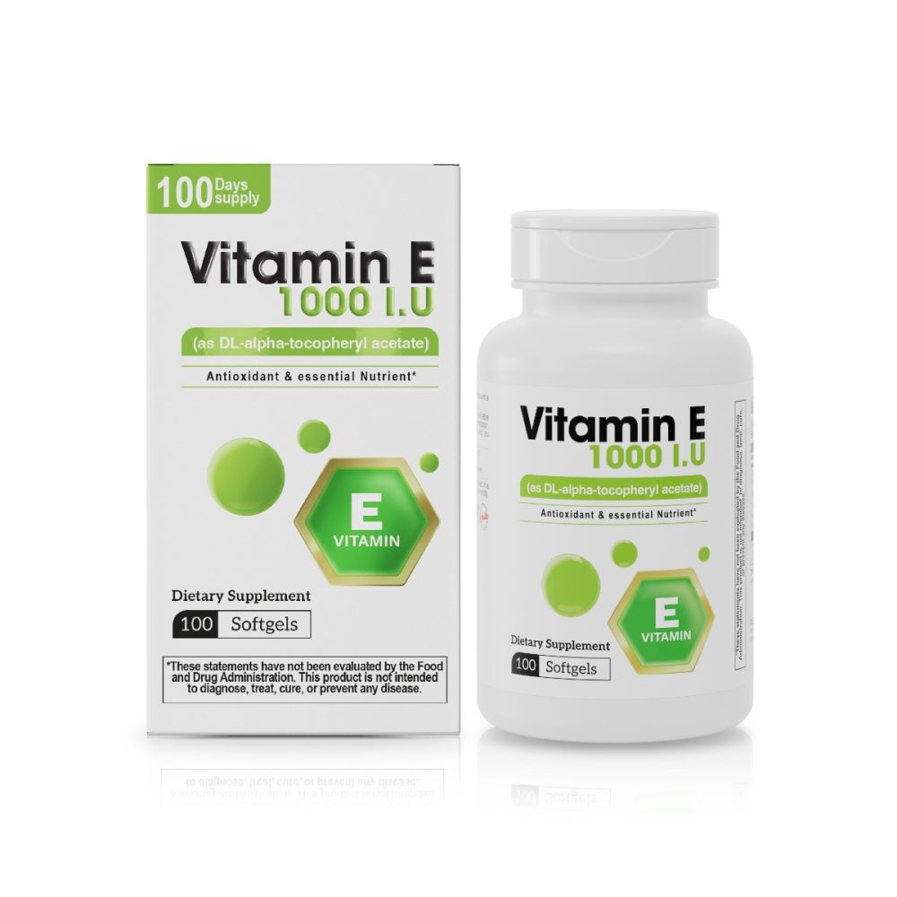 Vitamin E 1000 I.U (as DL-alpha-tocopheryl acetate), 100 Softgels